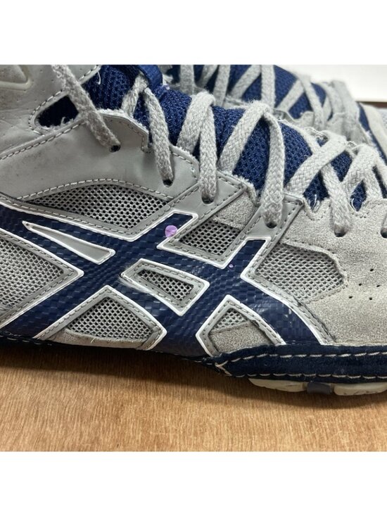 Asics Cael Sanderson v7.0 Men’s 11.5 Wrestling Shoes Boxing Sneaker Gray & Blue main image 10